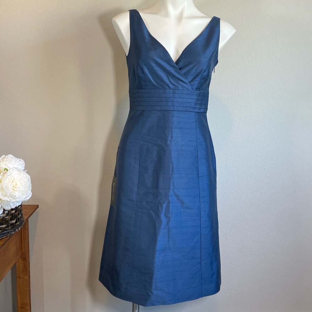 NWT Ann Taylor Silk Party Dress Blue Size 2